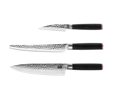 Set Essentiel 3 couteaux Pakka KOTAI - Type couteaux japonais