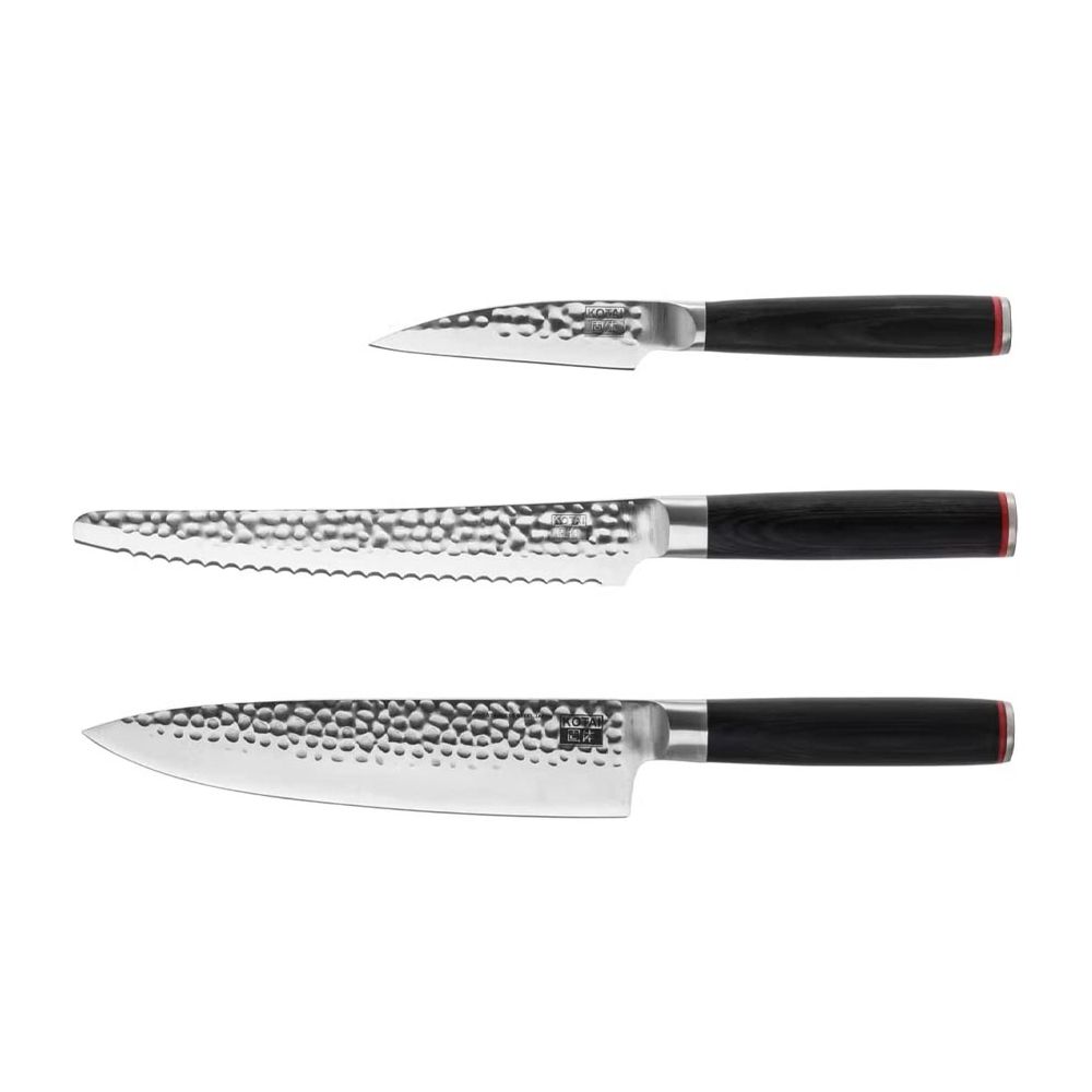 Set Essentiel 3 couteaux Pakka KOTAI - Type couteaux japonais