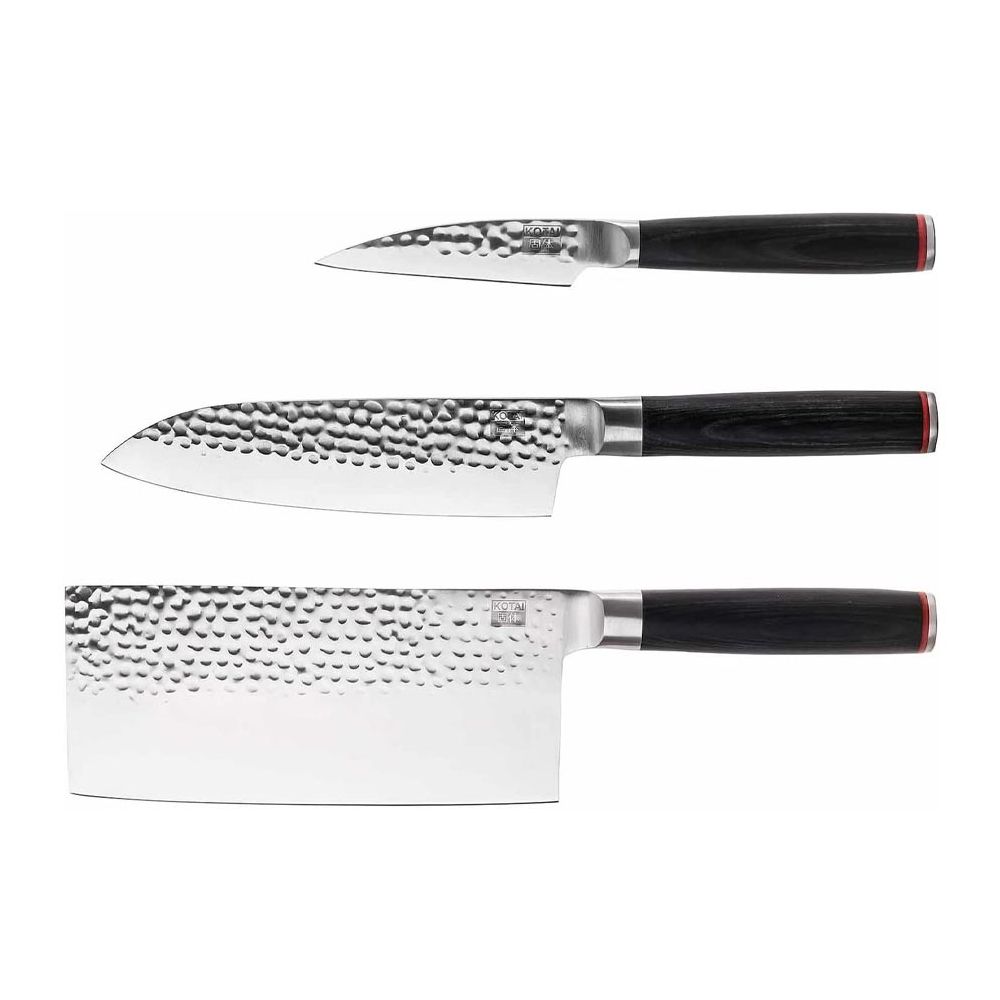 Set Asiatique 3 couteaux Pakka KOTAI - Type couteaux japonais