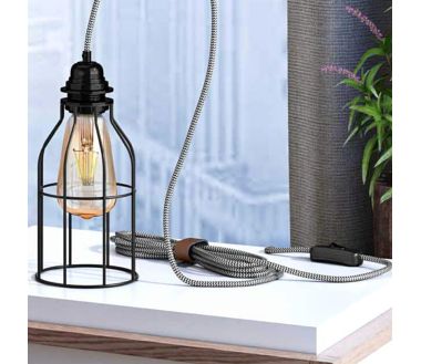 Luminaire corde Bala fil électrique Zig Zag Noir - Coton édition limitée