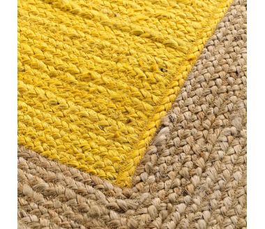 Tapis rectangle bicolore Napoli jaune detail