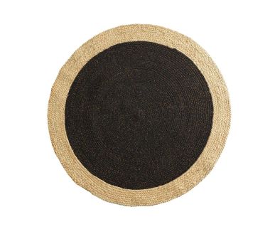 Tapis rond fils métallisés bicolore Mario