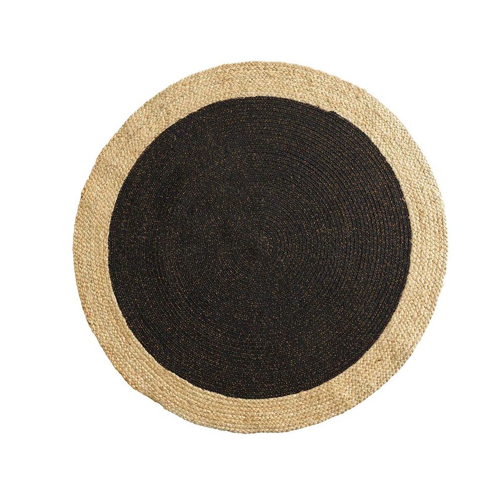 Tapis rond fils métallisés bicolore Mario