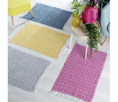 Tapis rectangle à franges Pithaya