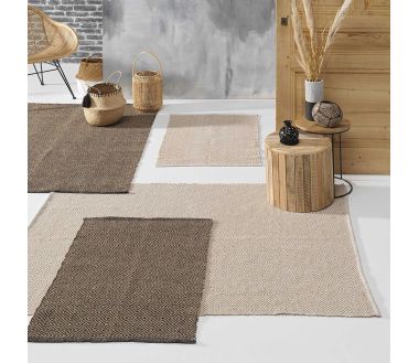 Tapis rectangulaire en jute et coton Livio