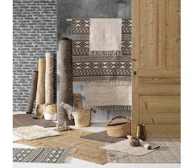 Tapis rectangulaire en jute et coton Livio