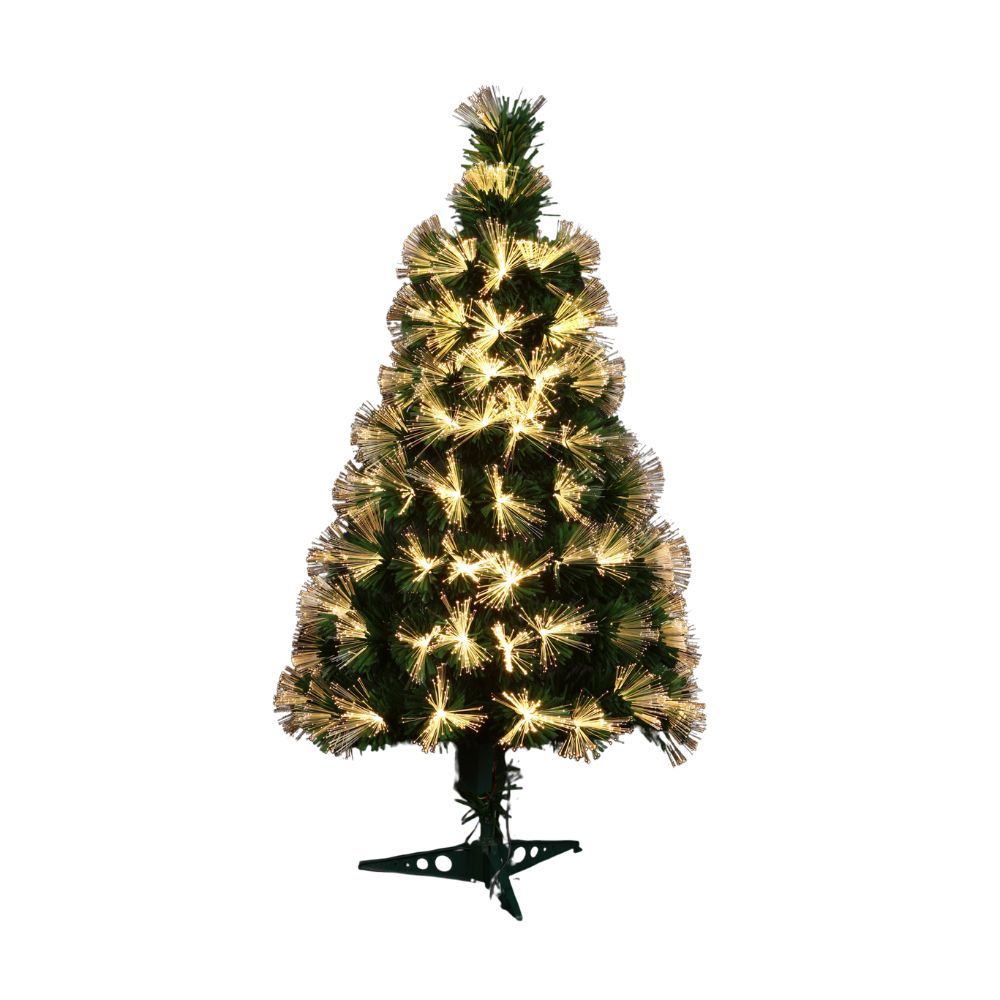 Sapin de Noel Las Vegas Fleurs Blanc Fibre Optique - H90 - secteur