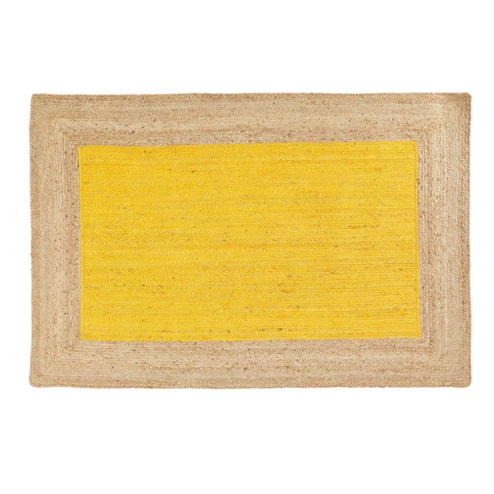 Tapis rectangle bicolore Napoli jaune