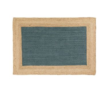 Tapis rectangle bicolore Napoli bleu