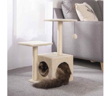 Arbre à Chat avec Jouet et Niche H60 cm