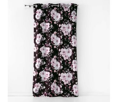 Lot de 2 rideaux Velvet Flower Douceur d'intérieur - Noir 140 x 240