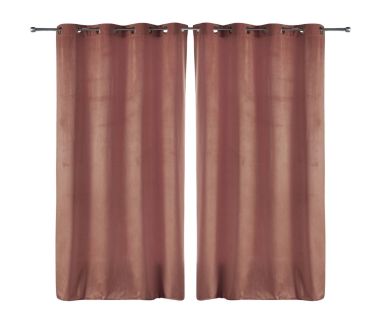 Lot de 2 rideaux Velvetine Douceur d'intérieur - Rose 140 x 280