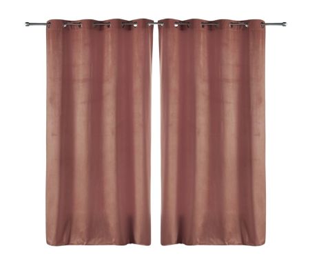 Lot de 2 rideaux Velvetine Douceur d'intérieur - Rose 140 x 280