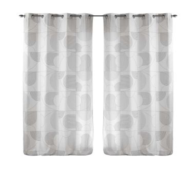 Lot de 2 rideaux Esquisse Douceur d'intérieur - Blanc 140 x 260