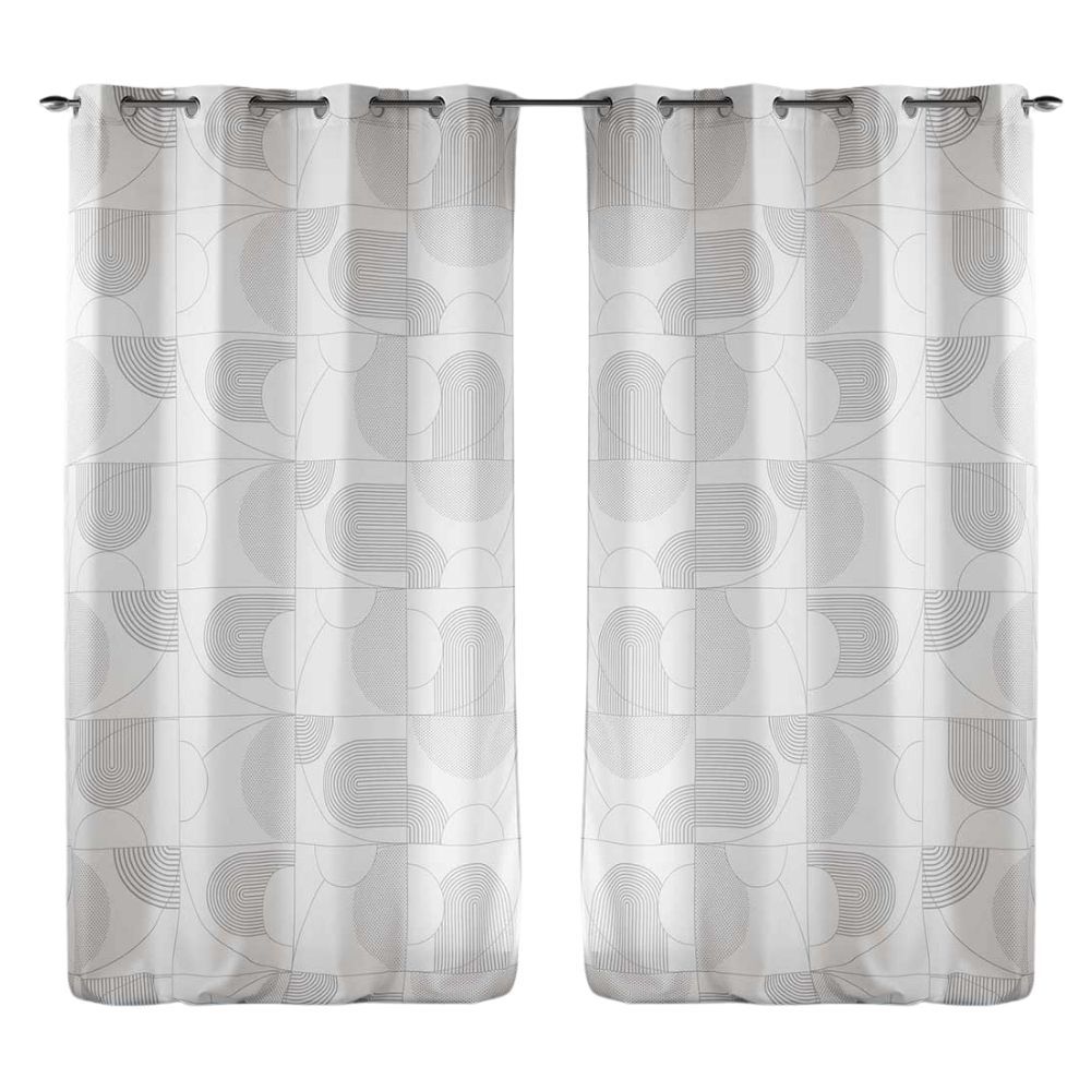 Lot de 2 rideaux Esquisse Douceur d'intérieur - Blanc 140 x 260