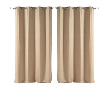 Lot de 2 rideaux Sultane Douceur d'intérieur - Sable 140 x 240