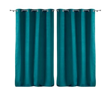 Lot de 2 rideaux Sultane Douceur d'intérieur - Pétrole 140 x 240