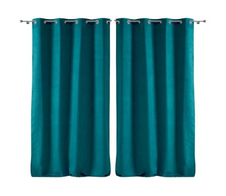 Lot de 2 rideaux Sultane Douceur d'intérieur - Pétrole 140 x 240