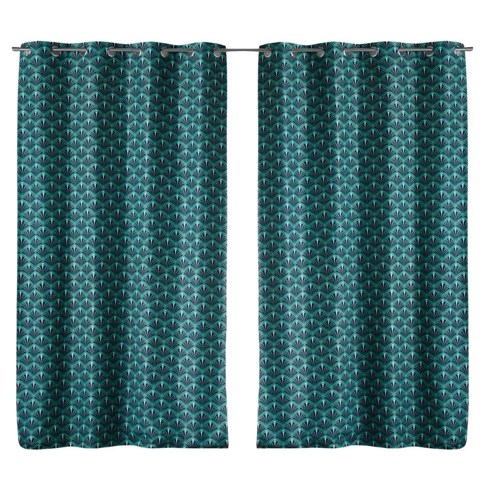 Lot de 2 rideaux Surya Douceur d'intérieur - Bleu 135 x 260