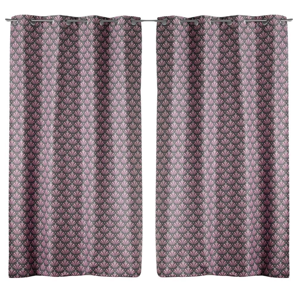 Lot de 2 rideaux Surya Douceur d'intérieur - Gris 135 x 260