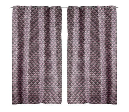 Lot de 2 rideaux Surya Douceur d'intérieur - Gris 135 x 260