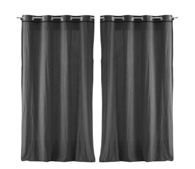 Lot de 2 rideaux Linette Douceur d'intérieur - Anthracite  135 x 240