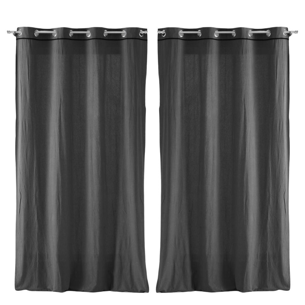 Lot de 2 rideaux Linette Douceur d'intérieur - Anthracite  135 x 240