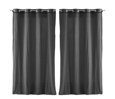 Lot de 2 rideaux Linette Douceur d'intérieur - Anthracite  135 x 240