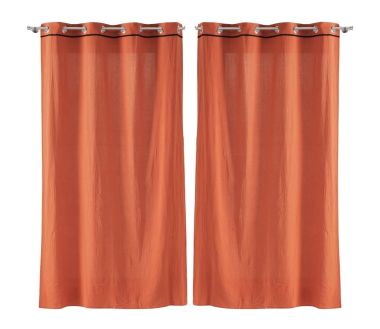 Lot de 2 rideaux Linette Douceur d'intérieur - Terracotta 135 x 240