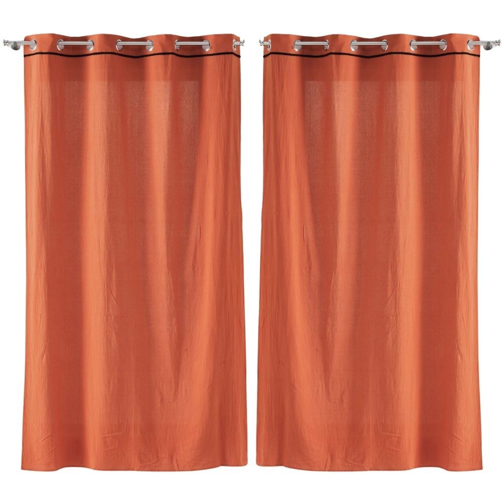 Lot de 2 rideaux Linette Douceur d'intérieur - Terracotta 135 x 240