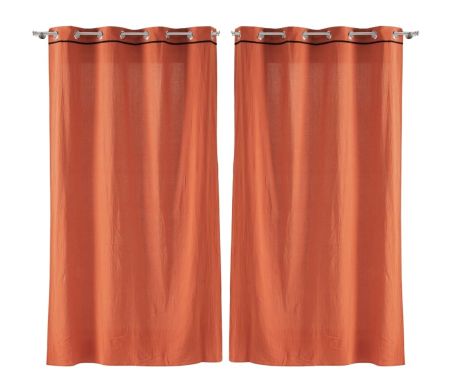 Lot de 2 rideaux Linette Douceur d'intérieur - Terracotta 135 x 240