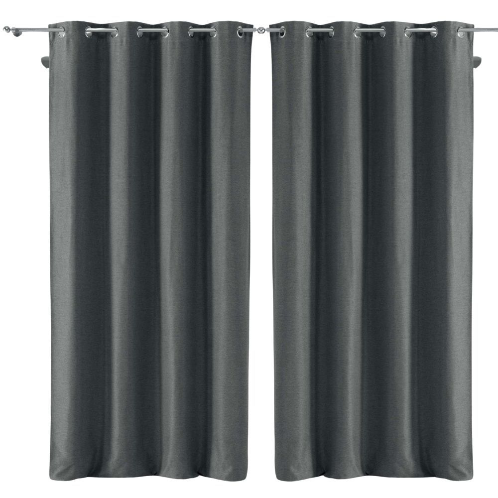 Lot de 2 rideaux Chinea Douceur d'intérieur - Anthracite 135 x 240