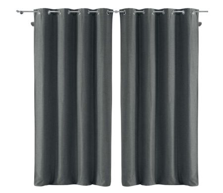 Lot de 2 rideaux Chinea Douceur d'intérieur - Anthracite 135 x 240