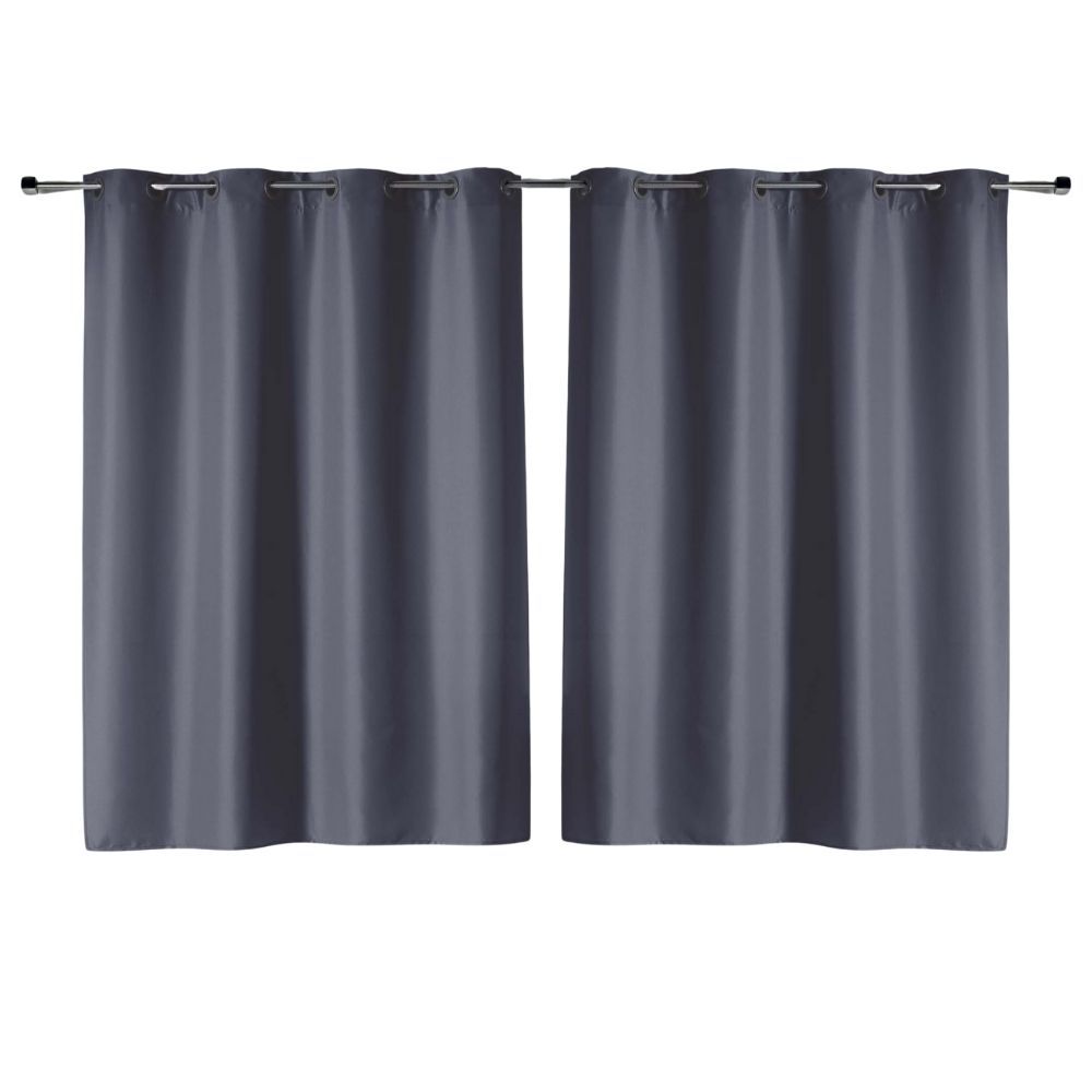 Lot de 2 rideaux Essentiel Douceur d'intérieur - Gris béton 140 x 180