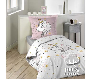 Housse de couette réversible + 1 taie d'oreiller LiliRose