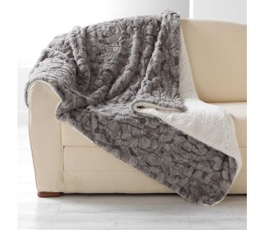 PLAID 125 x 150 CM IMITATION FOURRURE ESKIMO MARRON GLACE