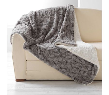 PLAID 125 x 150 CM IMITATION FOURRURE ESKIMO MARRON GLACE