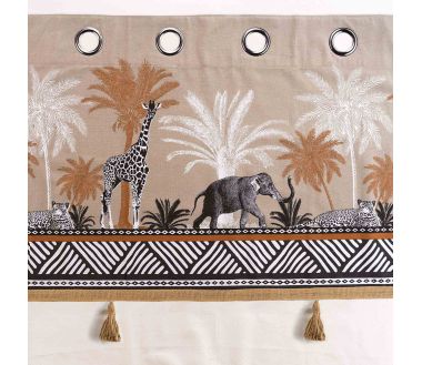 Lot de 2 rideaux Kenya Lodge Douceur d'intérieur - 140 x 240 Taupe 