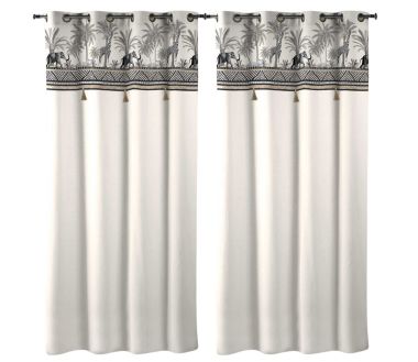 Lot de 2 rideaux Kenya Lodge Douceur d'intérieur - 140 x 240 Gris