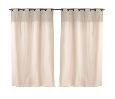 Lot de 2 rideaux Tessa Top Bouclette beige Douceur d'intérieur - 140 x 240