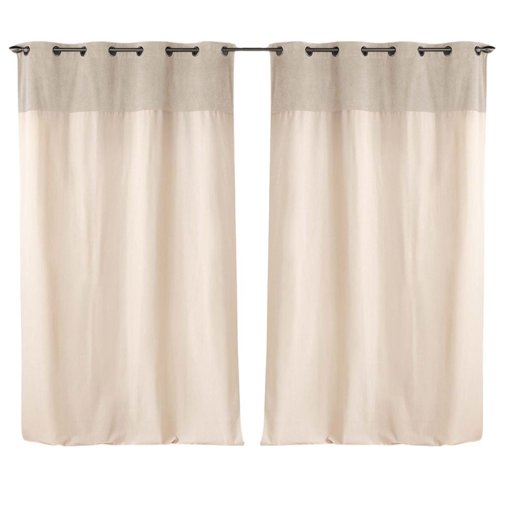 Lot de 2 rideaux Tessa Top Bouclette beige Douceur d'intérieur - 140 x 240