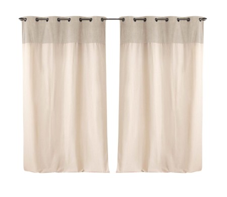 Lot de 2 rideaux Tessa Top Bouclette beige Douceur d'intérieur - 140 x 240