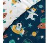 Pack 5 pièces Cosmo - Parure de lit avec 2 draps housse et 1 nounours