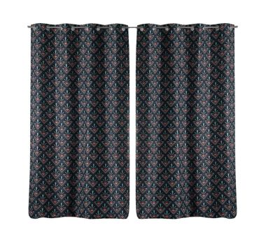 Lot de 2 rideaux Yuko - 135 x 260 cm Gris