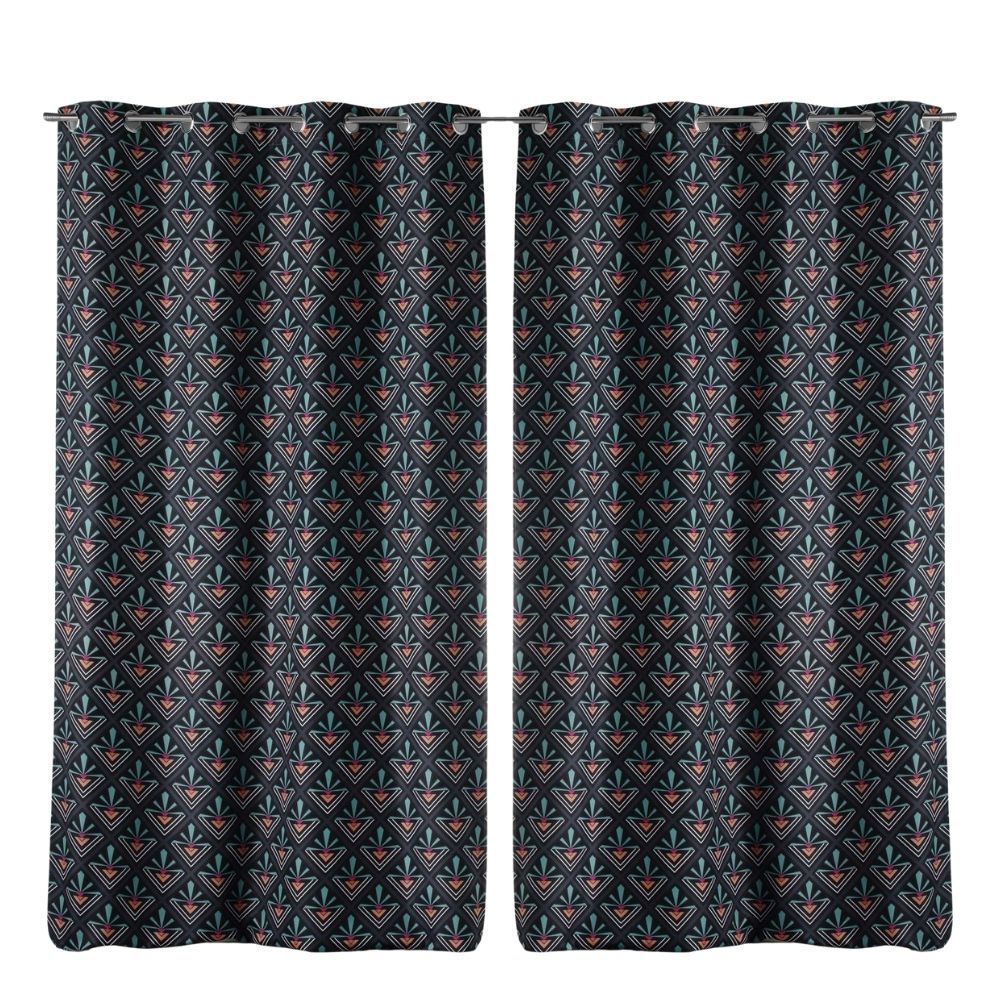 Lot de 2 rideaux Yuko - 135 x 260 cm Gris