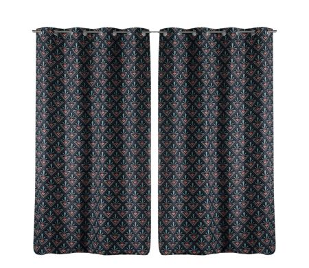 Lot de 2 rideaux Yuko - 135 x 260 cm Gris