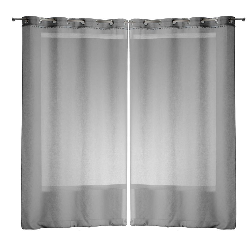 Lot de 2 rideaux Poupette - 140 x 240 cm Gris