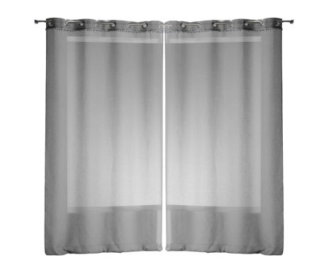 Lot de 2 rideaux Poupette - 140 x 240 cm Gris