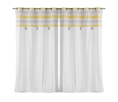 Lot de 2 rideaux Rideau Naturaline - 140 x 240 cm Jaune