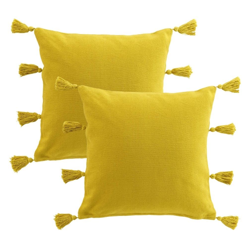 Lot de 2 coussins Tasselina - Jaune